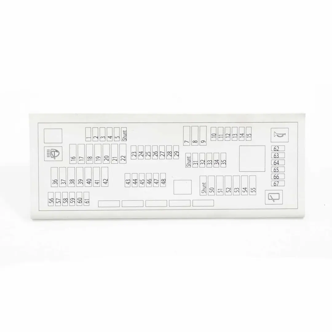  Fuse Box Grouping BMW F10 F11 F12 Fuse Placement Map Card Diagram - SKU 9238195 - Part number 9238195