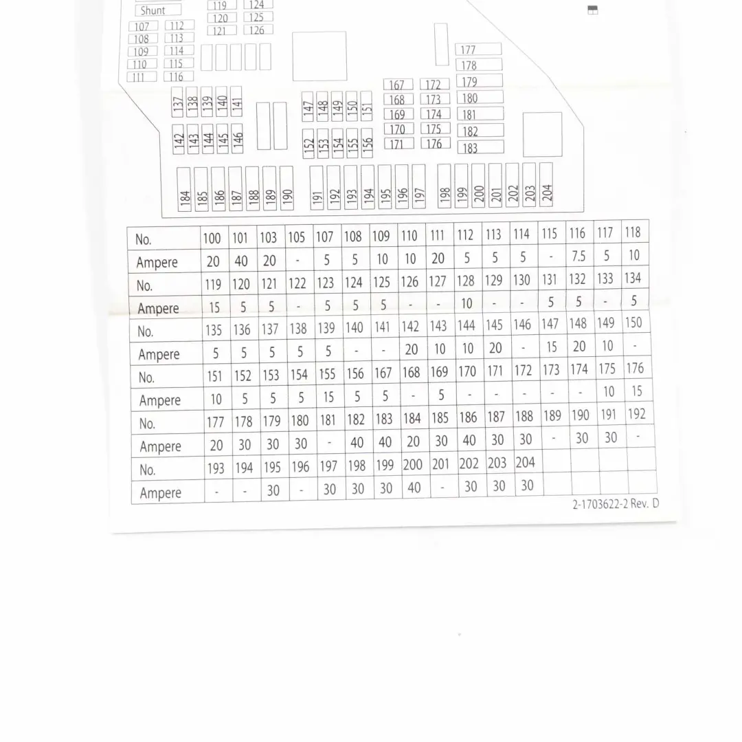  Fuse Box Grouping BMW F10 F11 F12 Fuse Placement Map Card Diagram - SKU 9238195 - Part number 9238195
