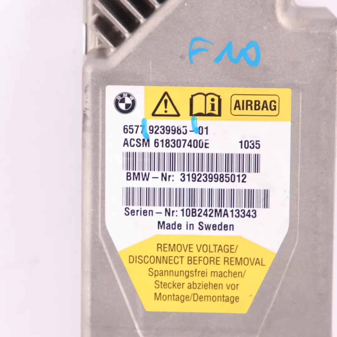 Unidad De Control ECU Módulo Airbag Unidad De Seguridad para BMW F10 F11 con número de pieza 9248096 BMW F10 F11 Unidad De Control ECU Módulo Airbag Unidad De Seguridad - SKU 9239985 - Número de pieza 9248096