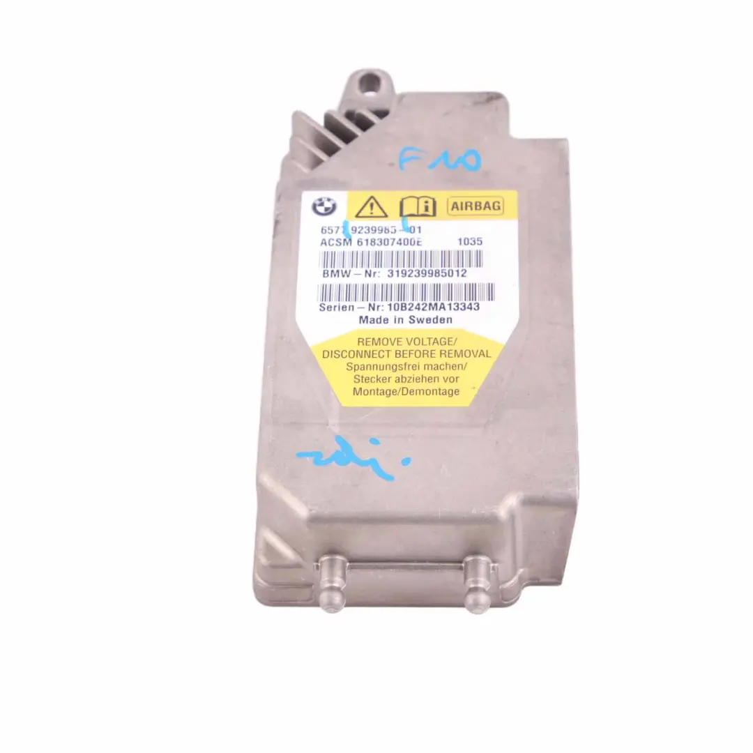 BMW F10 F11 Unité De Contrôle Module ECU Unité De Sécurité Airbag - SKU 9239985 - Numéro de pièce 9248096