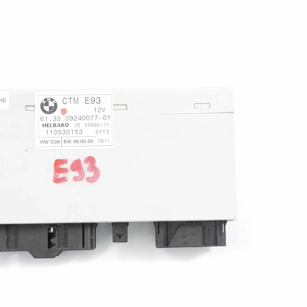 Folding Top Roof ECU Module CTM to BMW E93 Cabrio Convertible with Part number 9240077 BMW E93 Cabrio Convertible Folding Top Roof ECU Module CTM - SKU 9240077 - Part number 9240077