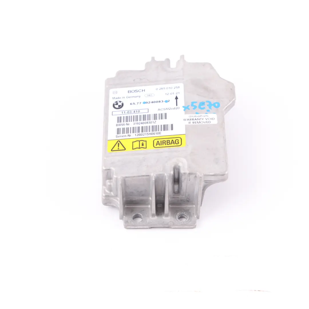 Sicherheits steuergerät Air Module Bag ECU Bosch für BMW X5 E70 X6 E71 mit Teilenummer 9240083 BMW X5 E70 X6 E71 Sicherheits steuergerät Air Module Bag ECU Bosch - SKU 9240083 - Teilenummer 9240083