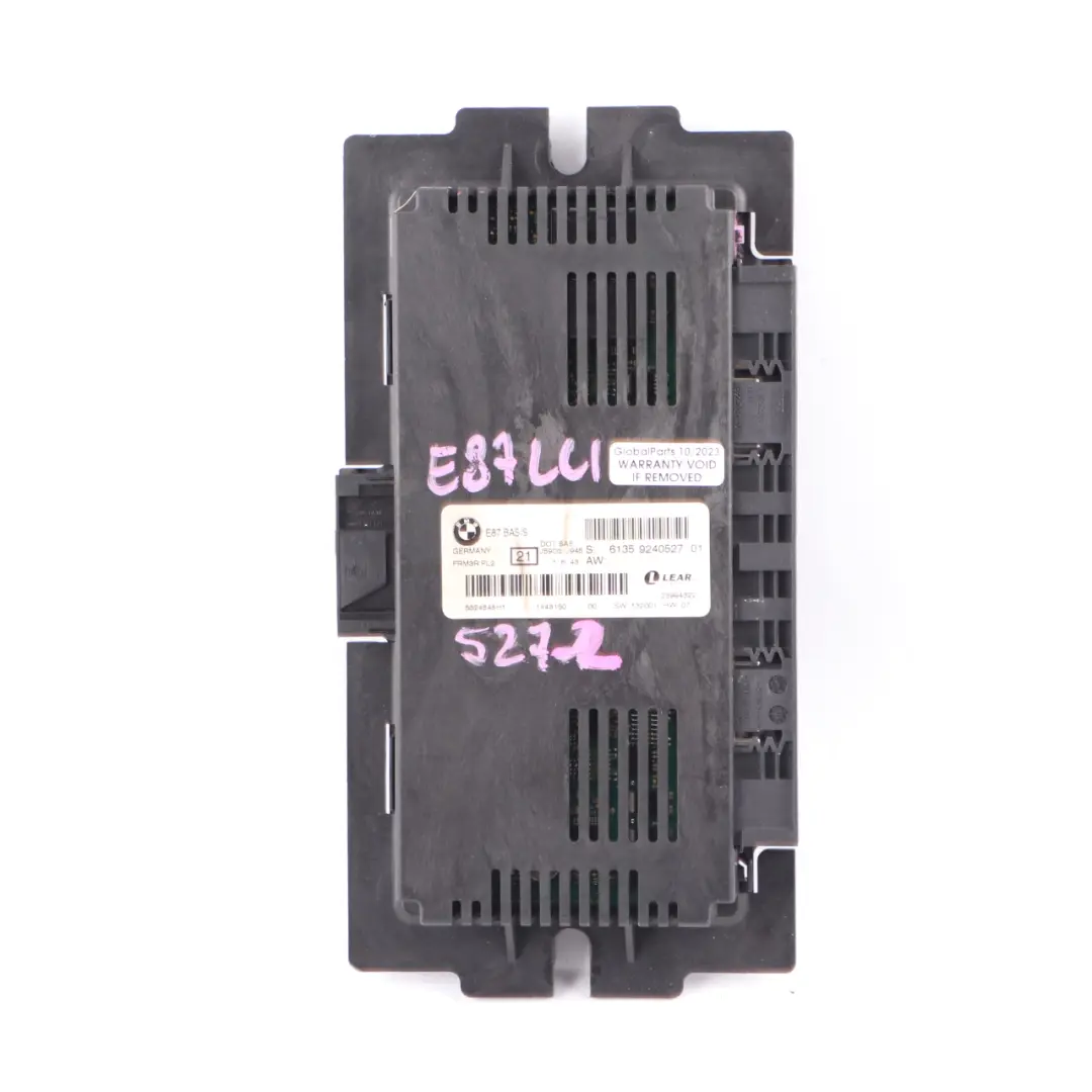 BMW E87 LCI ECU Footwell Light Module BASIS PL2 FRM3R Lear - SKU 9240527-2 - Part number 9240527