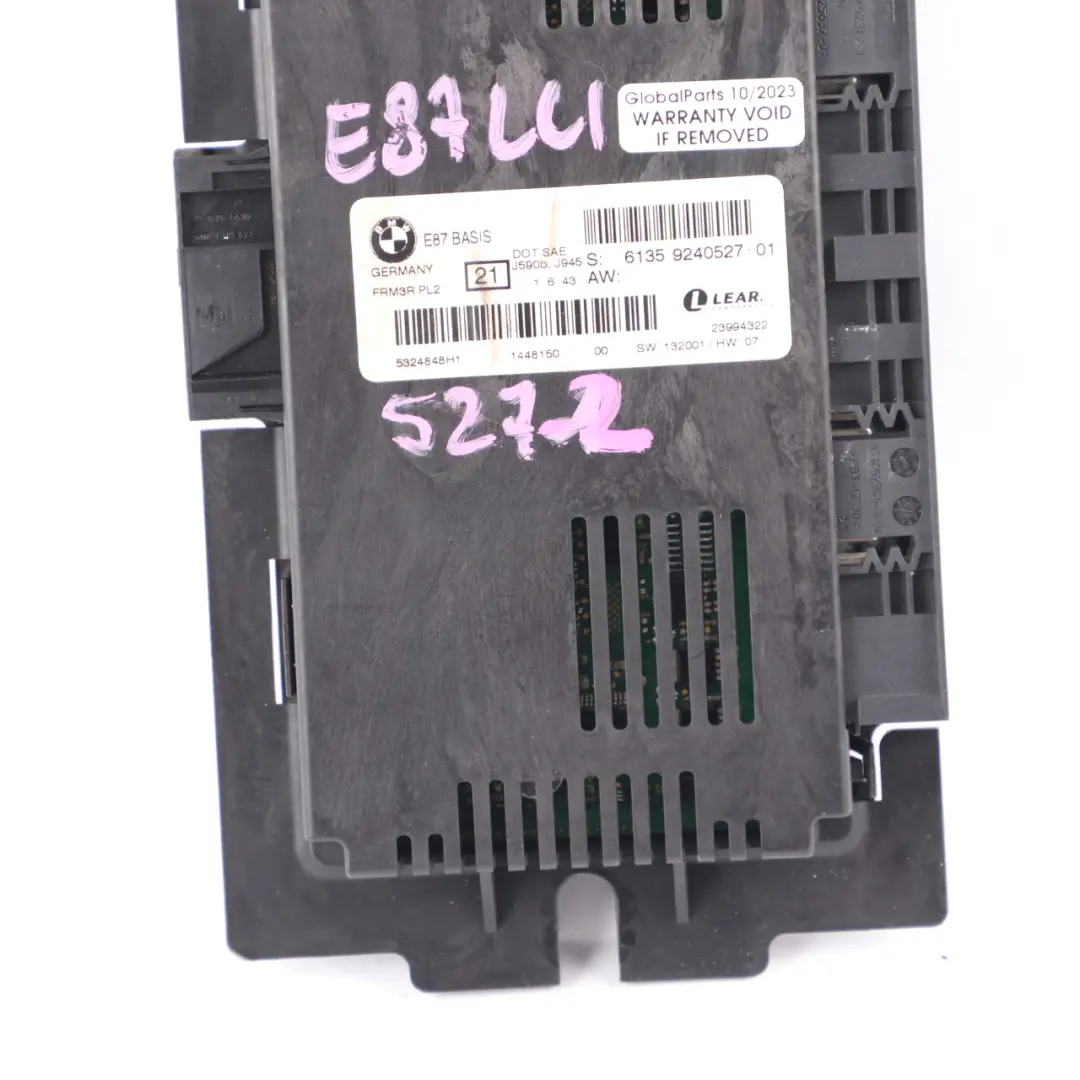 ECU Footwell Light Module BASIS PL2 FRM3R Lear to BMW E87 LCI with Part number 9240527 BMW E87 LCI ECU Footwell Light Module BASIS PL2 FRM3R Lear - SKU 9240527-2 - Part number 9240527