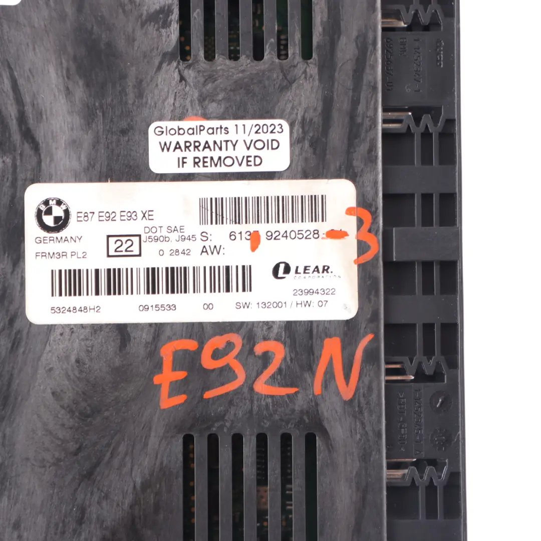 Footwell Xenon Light Control Unit Module Lear FRM3R PL2 to BMW E92 LCI with Part number 9240528 BMW E92 LCI Footwell Xenon Light Control Unit Module Lear FRM3R PL2 - SKU 9240528-3 - Part number 9240528