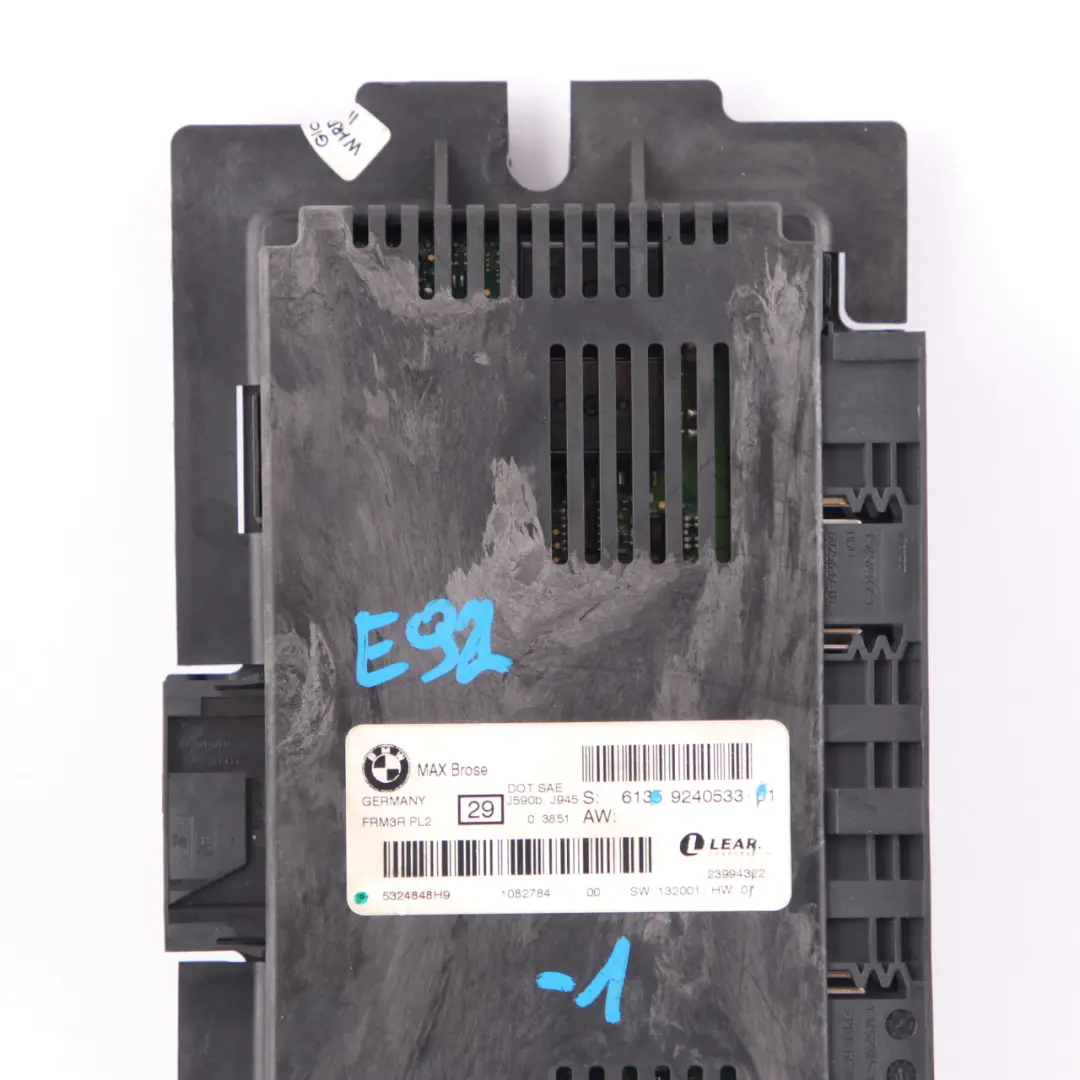 Brose Footwell Light Module Control Unit ECU FRM3R PL2 Lear to BMW E92 Max with Part number 9240533 BMW E92 Max Brose Footwell Light Module Control Unit ECU FRM3R PL2 Lear - SKU 9240533-1 - Part number 9240533