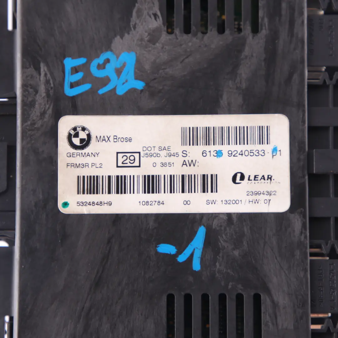 Brose Footwell Light Module Control Unit ECU FRM3R PL2 Lear to BMW E92 Max with Part number 9240533 BMW E92 Max Brose Footwell Light Module Control Unit ECU FRM3R PL2 Lear - SKU 9240533-1 - Part number 9240533