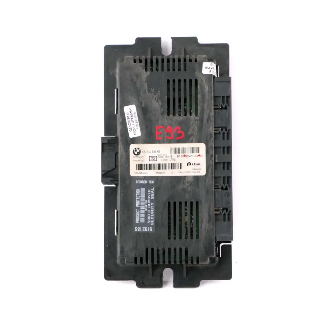 Lichtsteuerung Fußraummodul ECU Einheit FRM3R PL2 Lear für BMW E93 mit Teilenummer 9241003 BMW E93 Lichtsteuerung Fußraummodul ECU Einheit FRM3R PL2 Lear - SKU 9241003 - Teilenummer 9241003