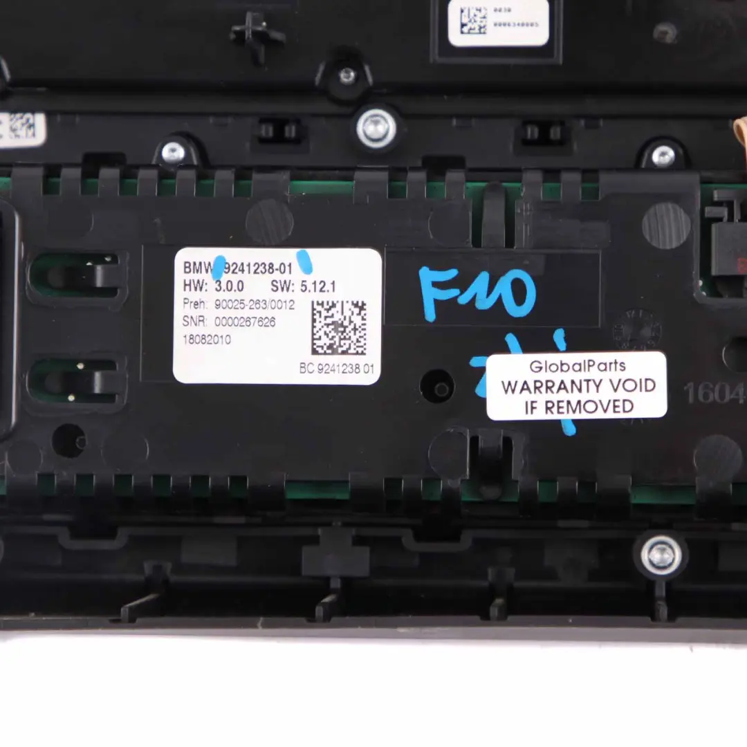 BMW F10 Radio Automatic Air Conditioning A/C Control Switch Unit Panel - SKU 9241238 - Part number 9241238