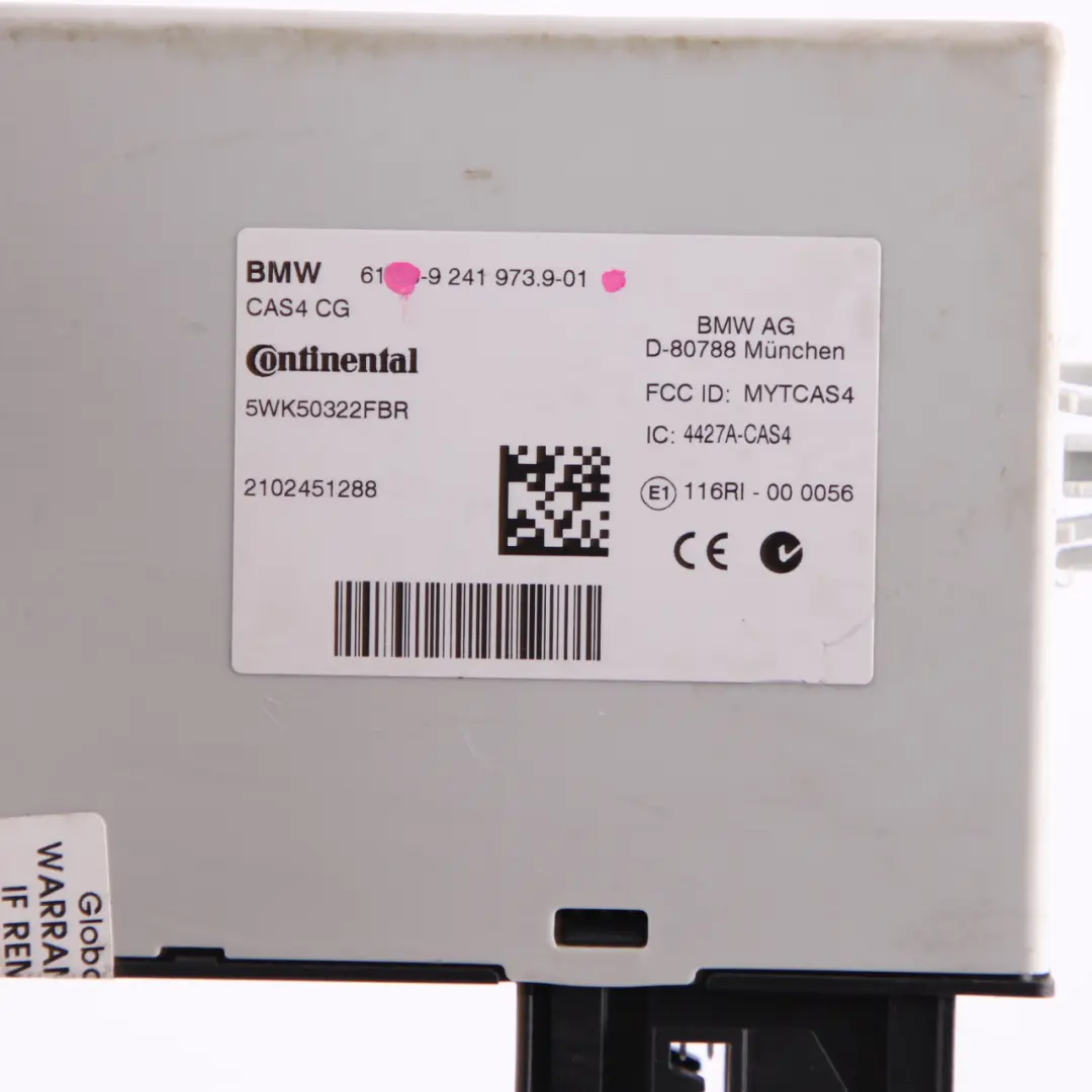 BMW F01 F02 F07 F10 F11 CAS4 Control Unit Key Reading Module - SKU 9241973 - Part number 9241973