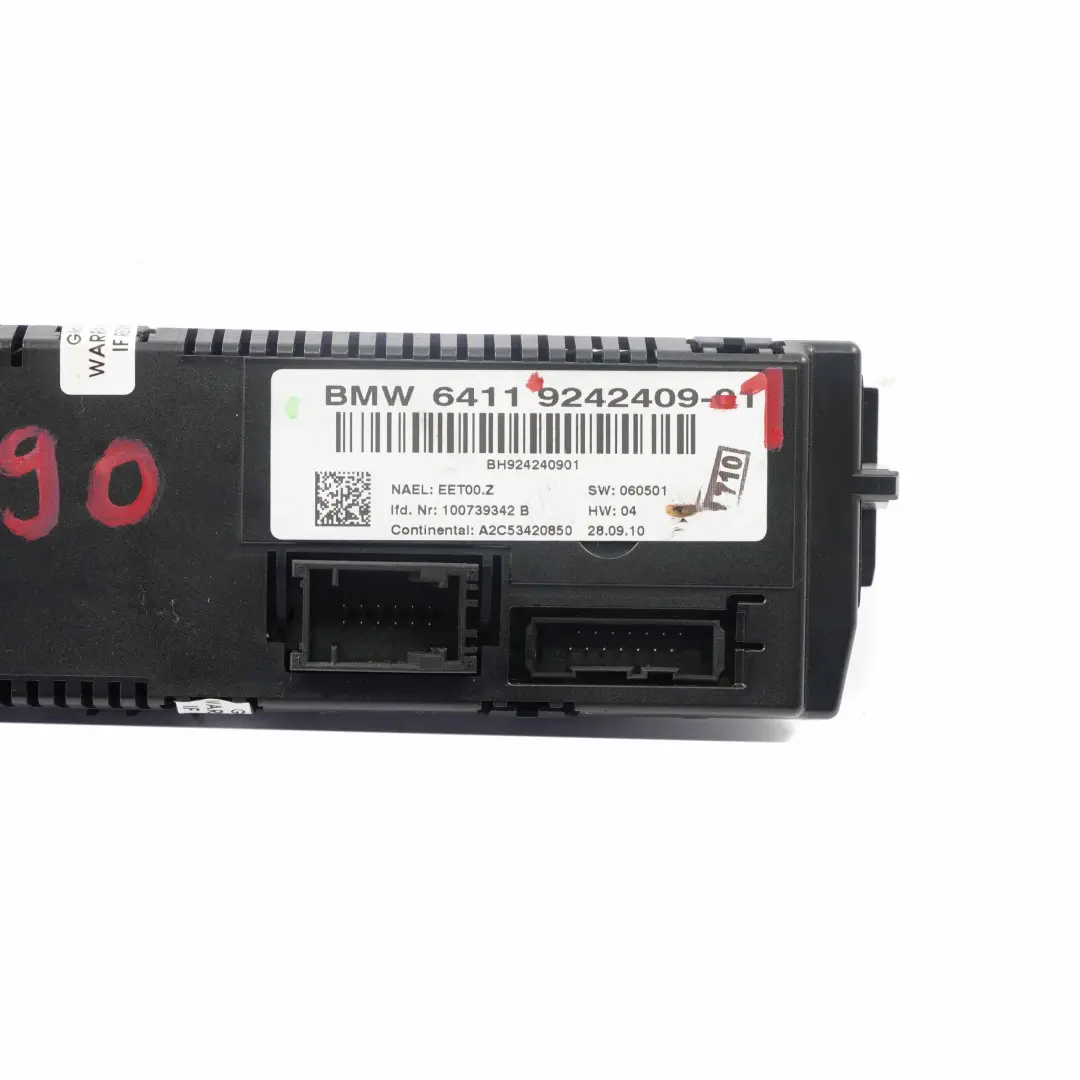 BMW E81 E87 LCI E90 E91 Panel klimatyzacji 9242409 - SKU 9242409-1 - Numer Części 9221852