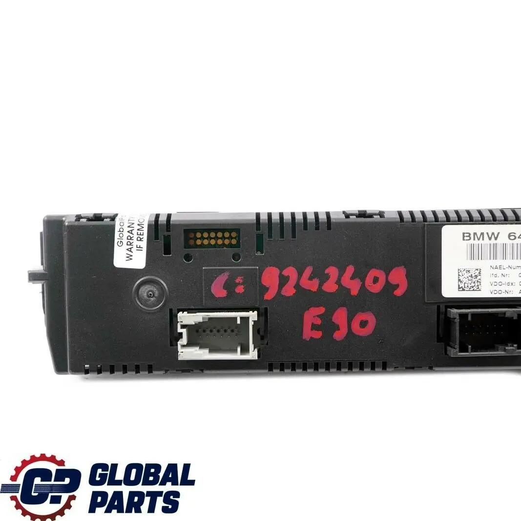 BMW 1 3 E81 E87 E90 E91 A/C Automatic Air Conditioning Control Panel - SKU 9242409 - Part number 9224544