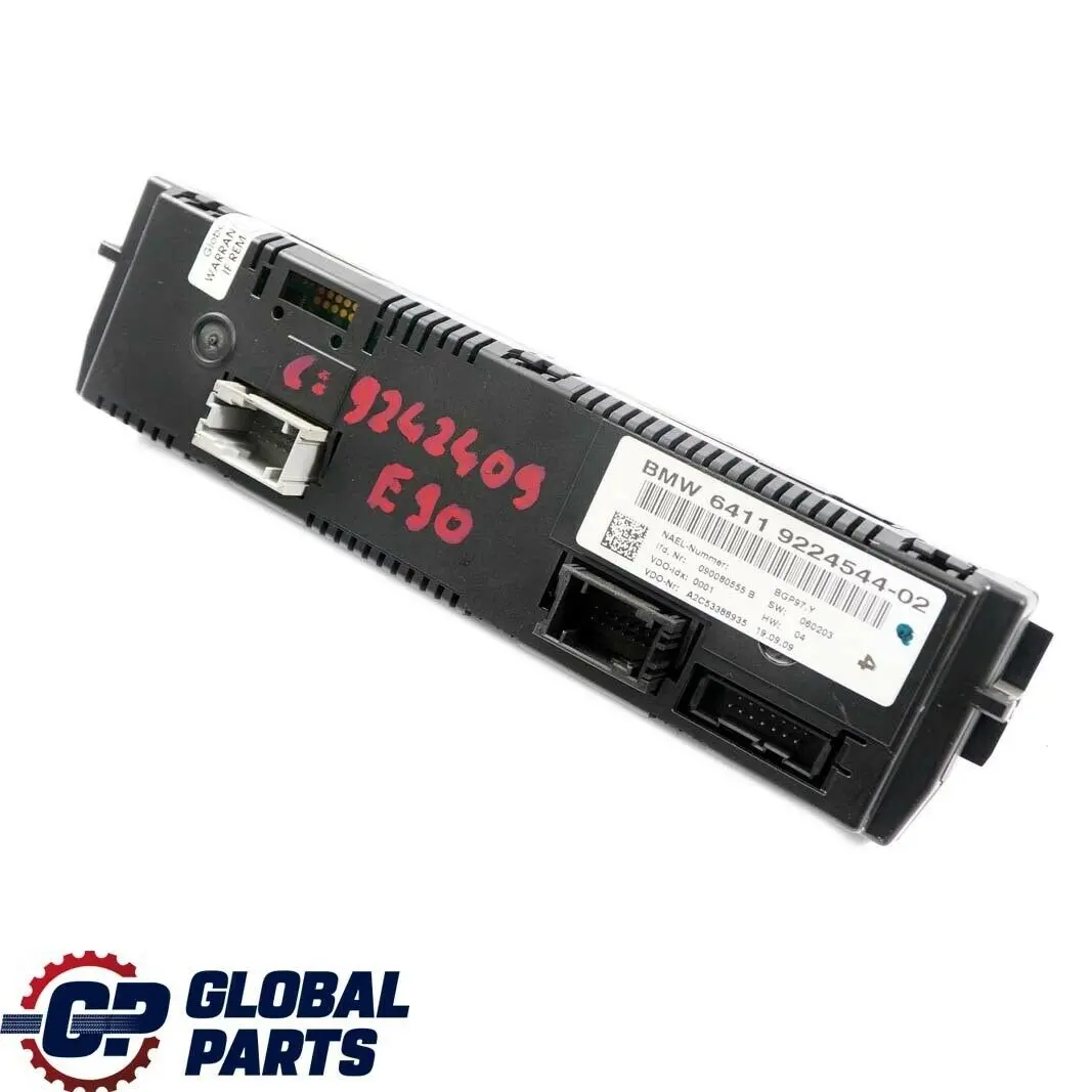 BMW 1 3 E81 E87 E90 E91 A/C Automatic Air Conditioning Control Panel - SKU 9242409 - Part number 9224544