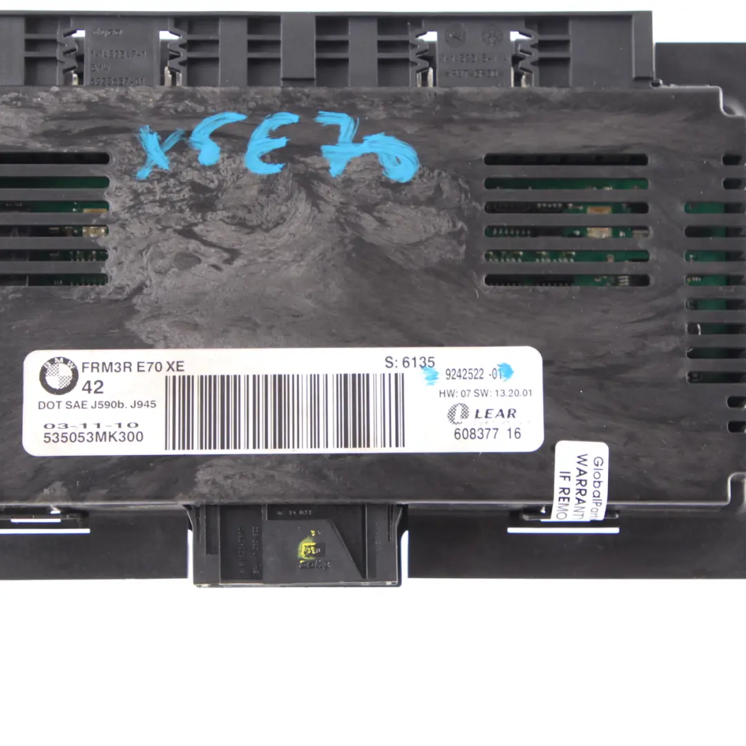 Modulo Luce Vano Piedi Unità Di Controllo ECU FRM II MAX Lear per BMW X5 E70 con numero di parte 9242522 BMW X5 E70 Modulo Luce Vano Piedi Unità Di Controllo ECU FRM II MAX Lear - SKU 9242522 - Numero di parte 9242522