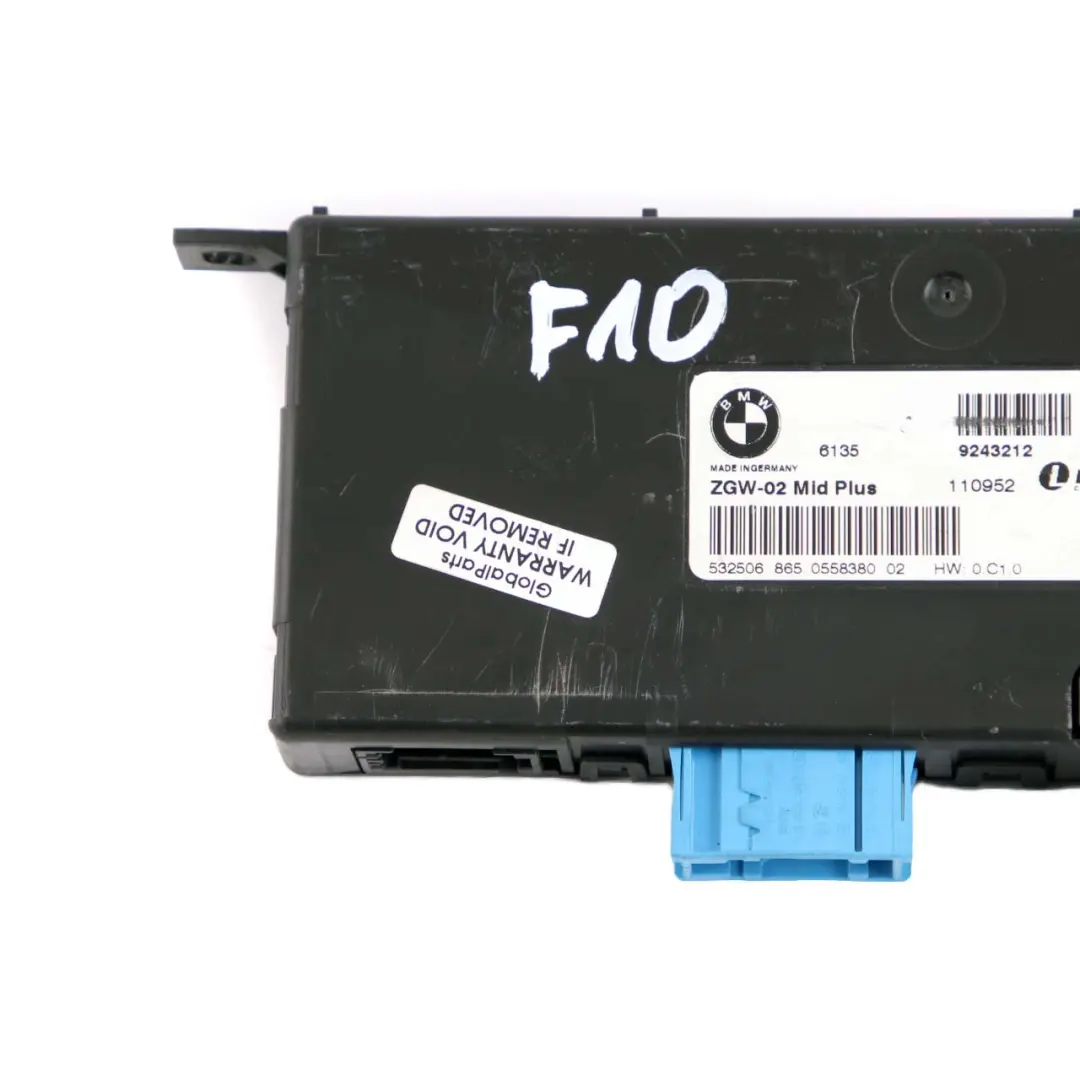 Unité de contrôle du module d'éclairage ECU Lear ZGW-02 Mid Plus pour BMW F10 à propos du numéro de pièce 9243212 BMW F10 Unité de contrôle du module d'éclairage ECU Lear ZGW-02 Mid Plus - SKU 9243212 - Numéro de pièce 9243212