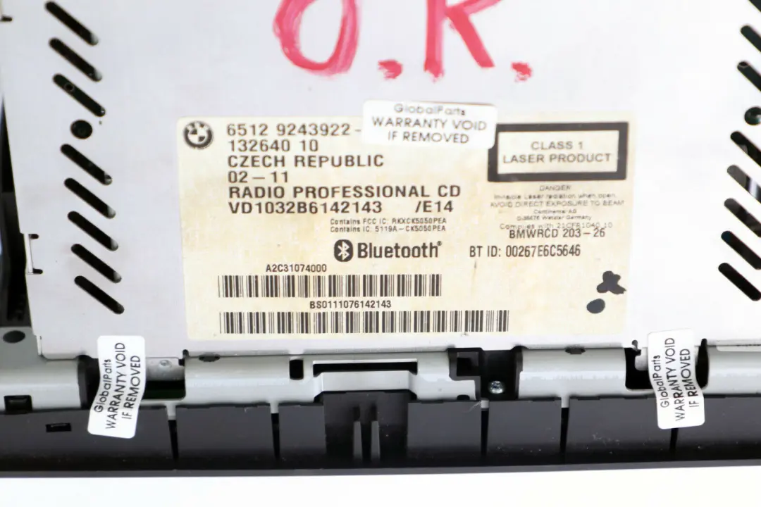 BMW E81 E87 E90 E91 LCI Professional Radio CD Avec Bluetooth - SKU 9243922 - Numéro de pièce 9243922