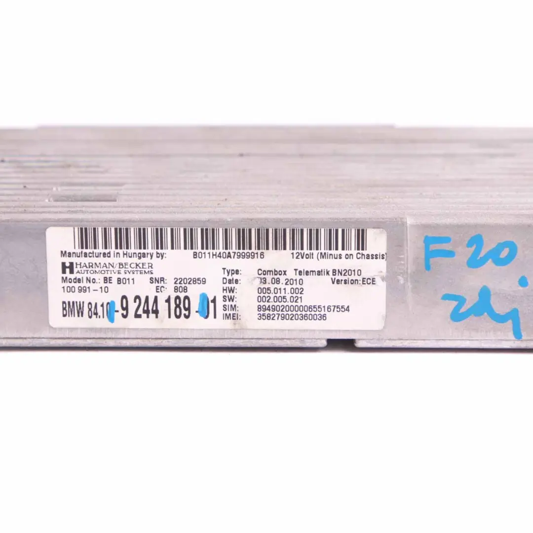 Moduł Bluetooth Telematik Combox do BMW F20 F30 F21 o numerze 9257151 BMW F20 F30 F21 Moduł Bluetooth Telematik Combox - SKU 9244189 - Numer Części 9257151