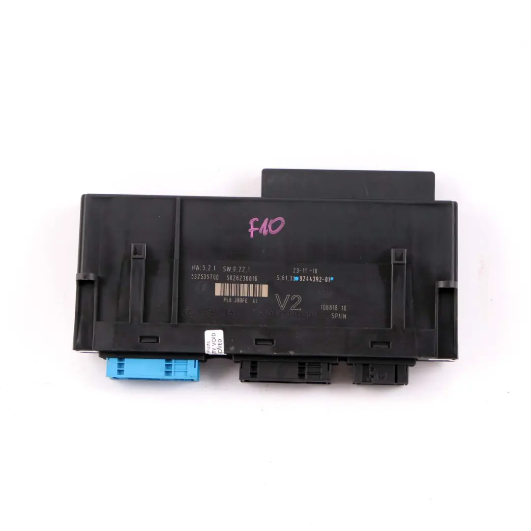 ECU Módulo Control Cuerpo V2 PL6 JBBFE III Caja De Conexiones para BMW F10 con número de pieza 9244392 BMW F10 ECU Módulo Control Cuerpo V2 PL6 JBBFE III Caja De Conexiones - SKU 9244392 - Número de pieza 9244392
