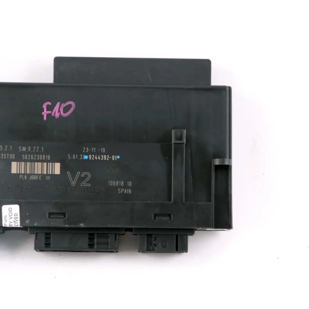 BMW F10 ECU Body Control Module V2 PL6 JBBFE III Junction Box - SKU 9244392 - Part number 9244392