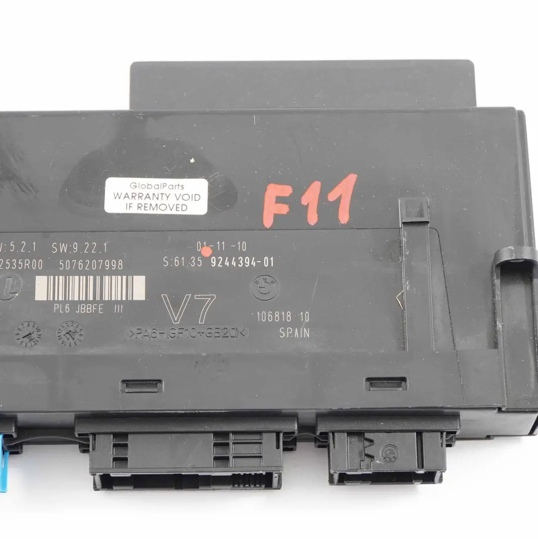  Body Control Module BMW F11 ECU Junction Box 3 PL6 JBBFE III V7 - SKU 9244394 - Part number 9244394