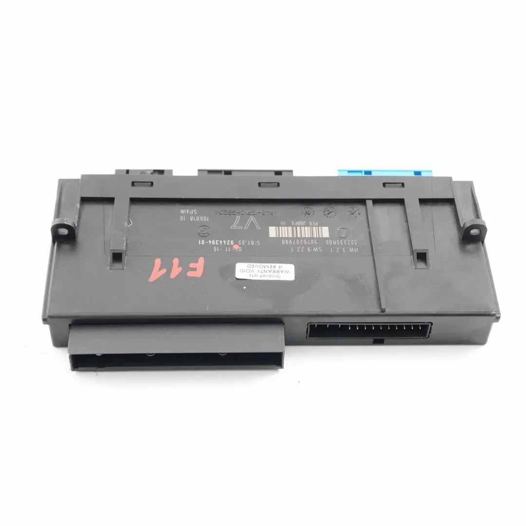  Módulo control carrocería BMW F11 ECU Junction Box 3 PL6 JBBFE III V7 - SKU 9244394 - Número de pieza 9244394