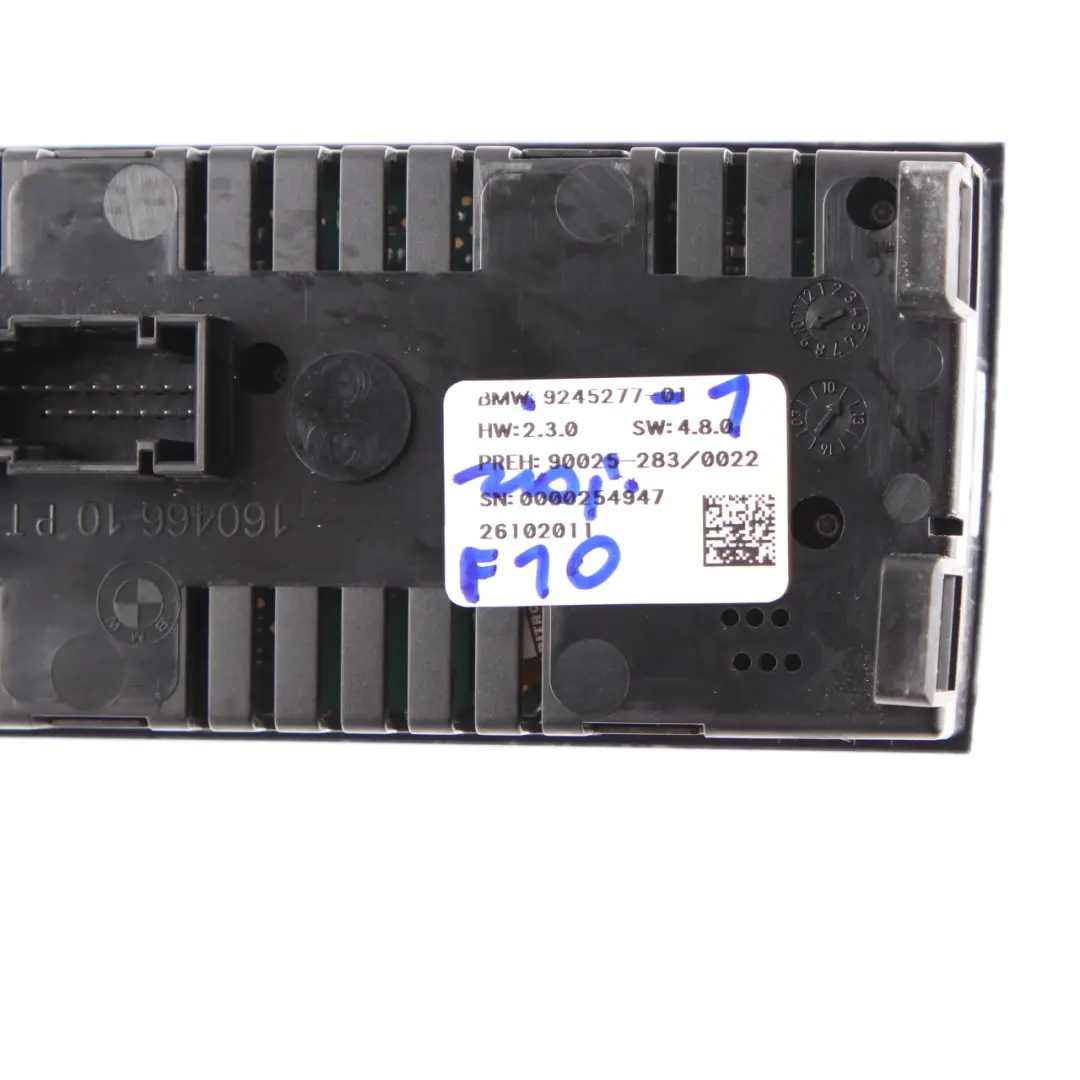 Panel Sterowania Przełącznik Klimatyzacji do BMW F01 F10 o numerze 9245277 BMW F01 F10 Panel Sterowania Przełącznik Klimatyzacji - SKU 9245277-1 - Numer Części 9245277