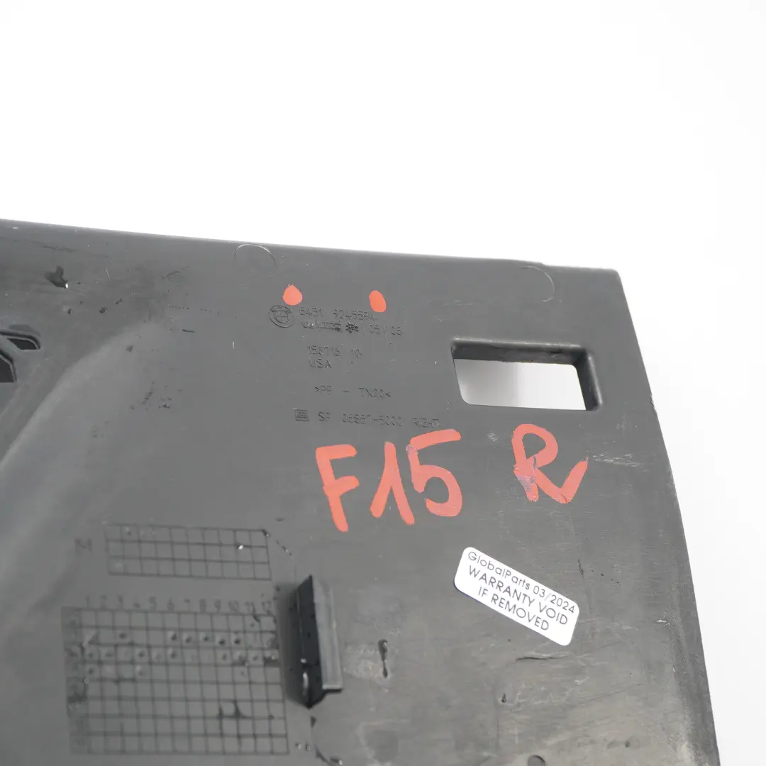 Limpiaparabrisas Delantero Cubierta Lado Derecho para BMW X5 X6 F15 F16 con número de pieza 9245594 BMW X5 X6 F15 F16 Limpiaparabrisas Delantero Cubierta Lado Derecho - SKU 9245594 - Número de pieza 9245594