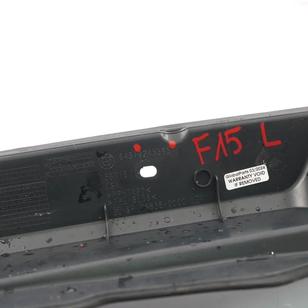 Hood Sealing Cover Left N/S to BMW X5 F15 X6 F16 X5 F85 X6 F86 Engine with Part number 9245595 BMW X5 F15 X6 F16 X5 F85 X6 F86 Engine Hood Sealing Cover Left N/S - SKU 9245595 - Part number 9245595