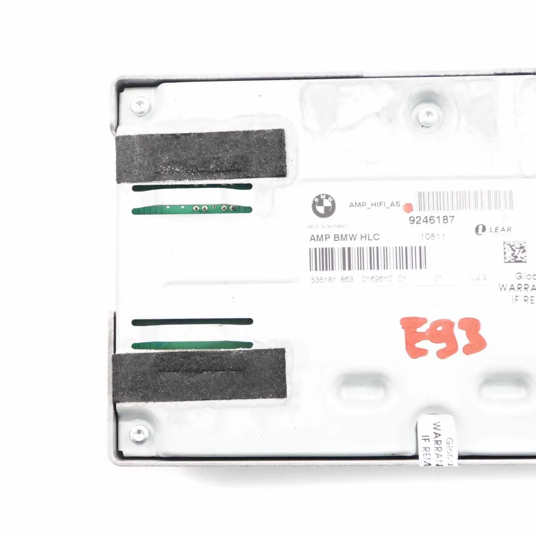 BMW E93 Audio Radio Amplificatore Sistema HIFI Lear - SKU 9246187 - Numero di parte 9246187