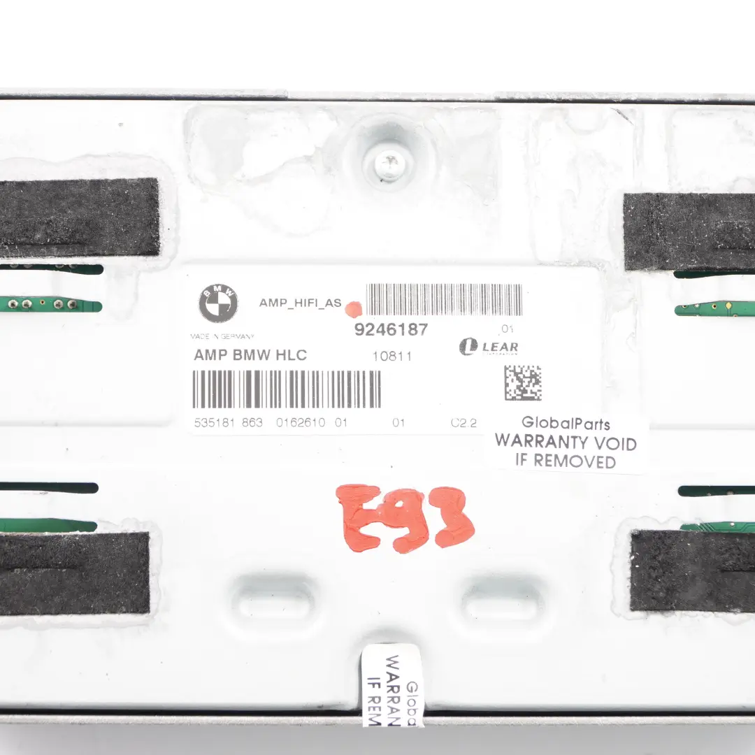 BMW E93 Audio Radio Amplificatore Sistema HIFI Lear - SKU 9246187 - Numero di parte 9246187