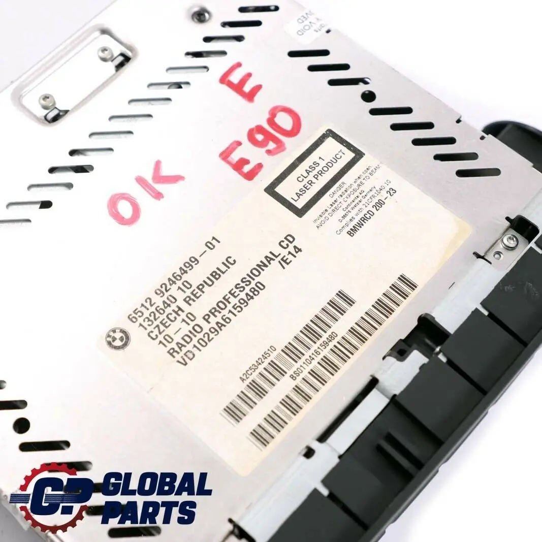 Radio CD Professional para BMW E81 E82 E87 E88 E90 E91 E92 E93 con número de pieza 9246499 BMW E81 E82 E87 E88 E90 E91 E92 E93 Radio CD Professional - SKU 9246499 - Número de pieza 9246499