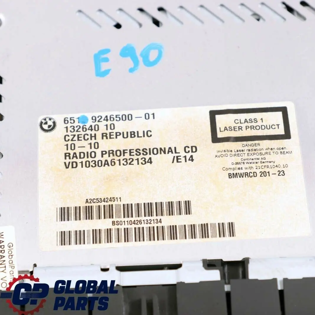 Professional CD Radio Player BMW E90 LCI - SKU 9246500 - Part number 9246500