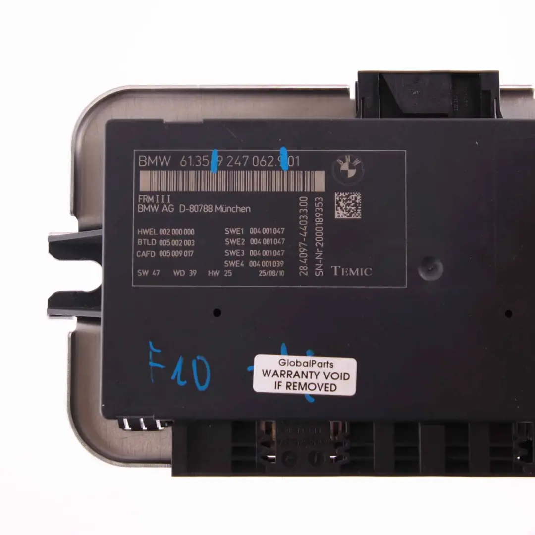 BMW 5 Series F10 Light Control Footwell Module ECU Unit FRM3 - SKU 9247062 - Part number 9247062