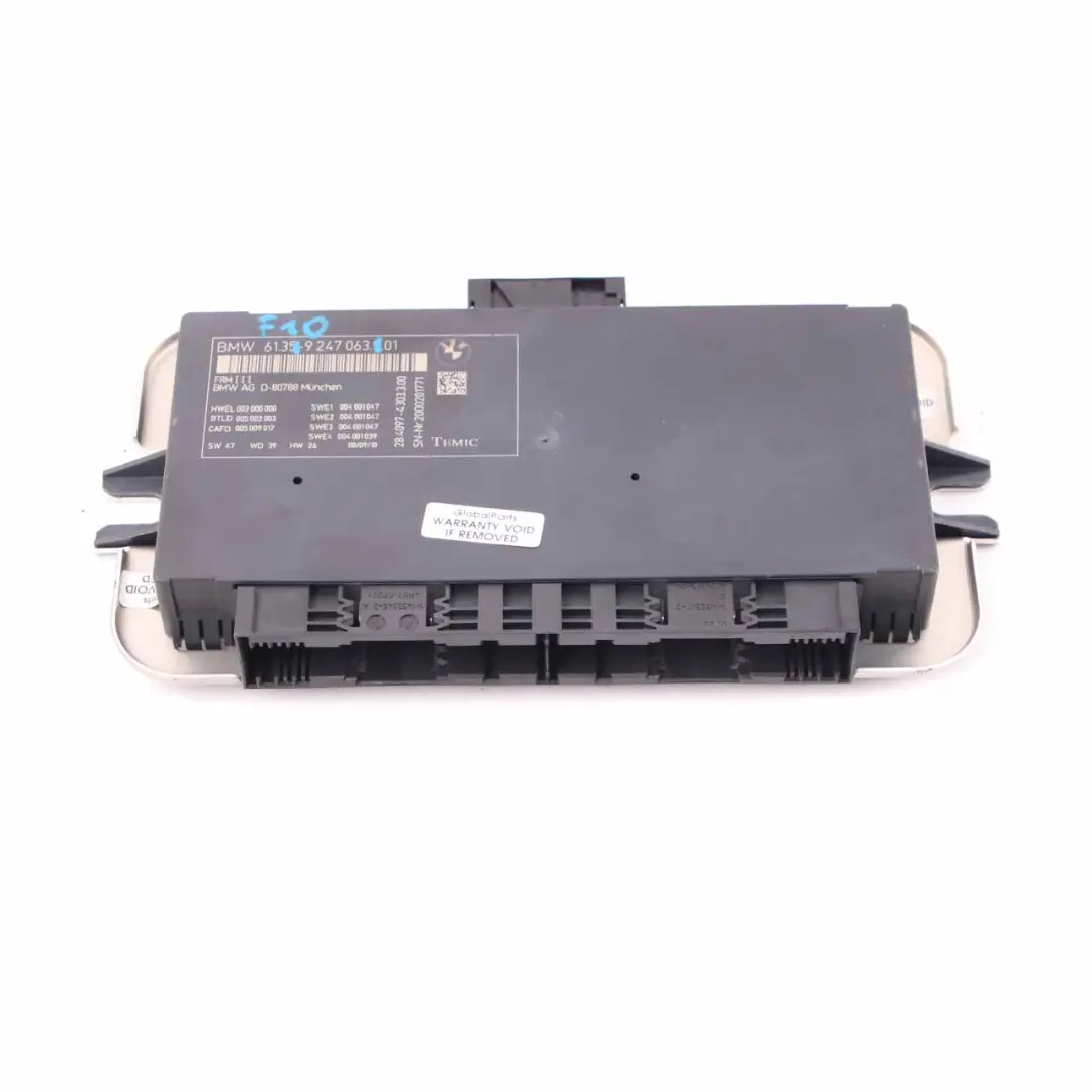 Light Control Footwell Module ECU Unit FRM3 to BMW F10 with Part number 9247063 BMW F10 Light Control Footwell Module ECU Unit FRM3 - SKU 9247063 - Part number 9247063
