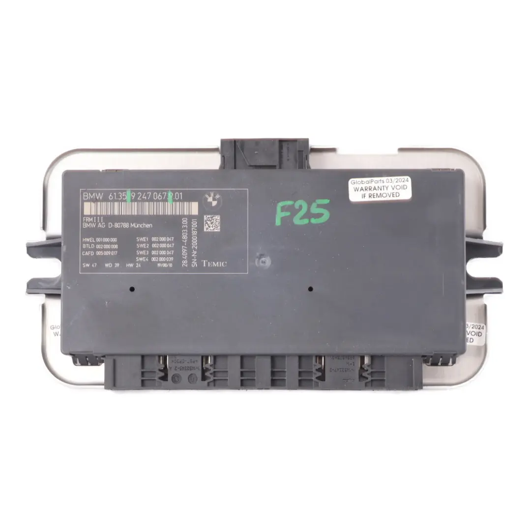 BMW X3 F25 Footwell Light Module Control Unit ECU FRM3 - SKU 9247067 - Part number 9247067
