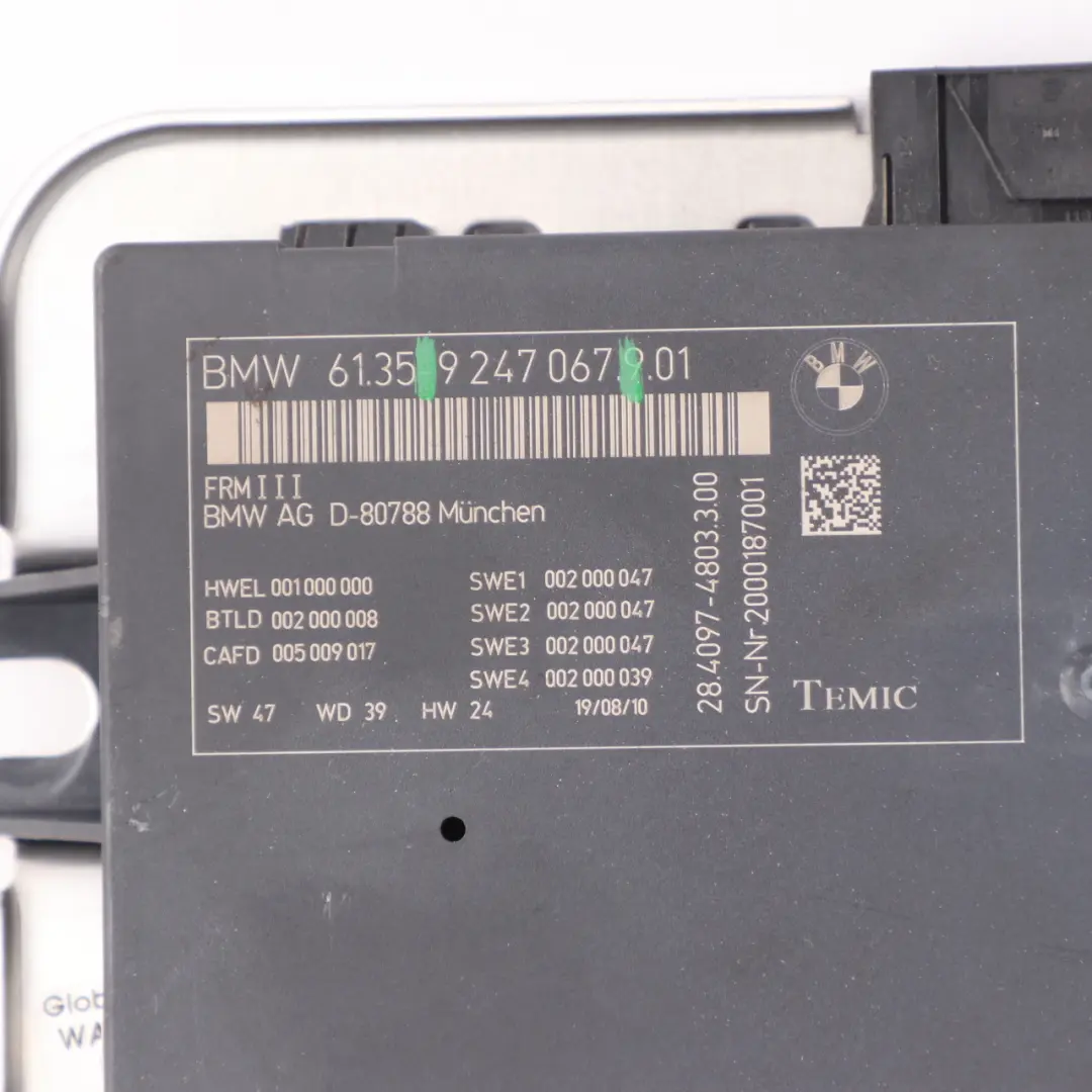 BMW X3 F25 Fußraum Leuchte Modul Steuer Gerät ECU FRM3 - SKU 9247067 - Teilenummer 9247067