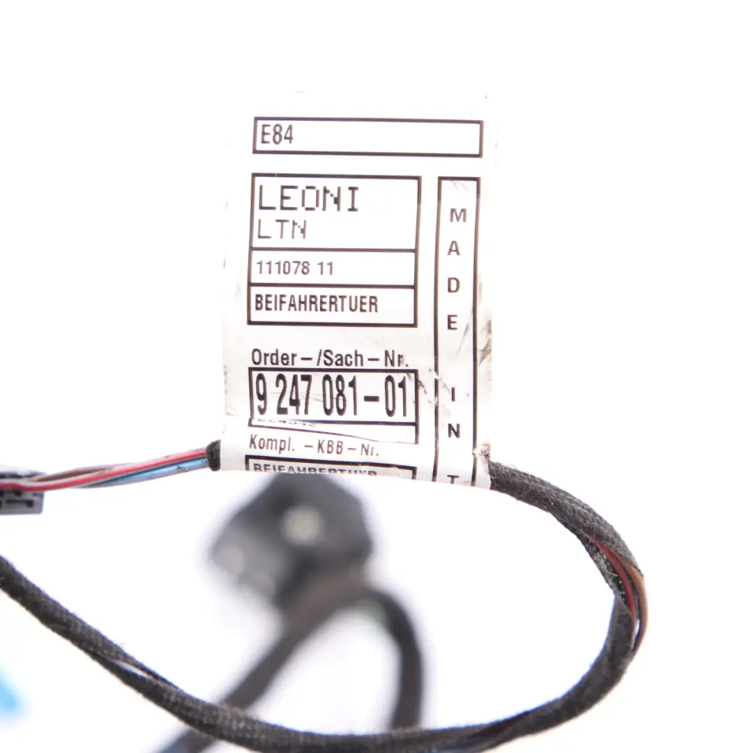 Wiring Loom Harness Passenger Side to BMW X1 E84 with Part number 9247081 BMW X1 E84 Wiring Loom Harness Passenger Side - SKU 9247081 - Part number 9247081