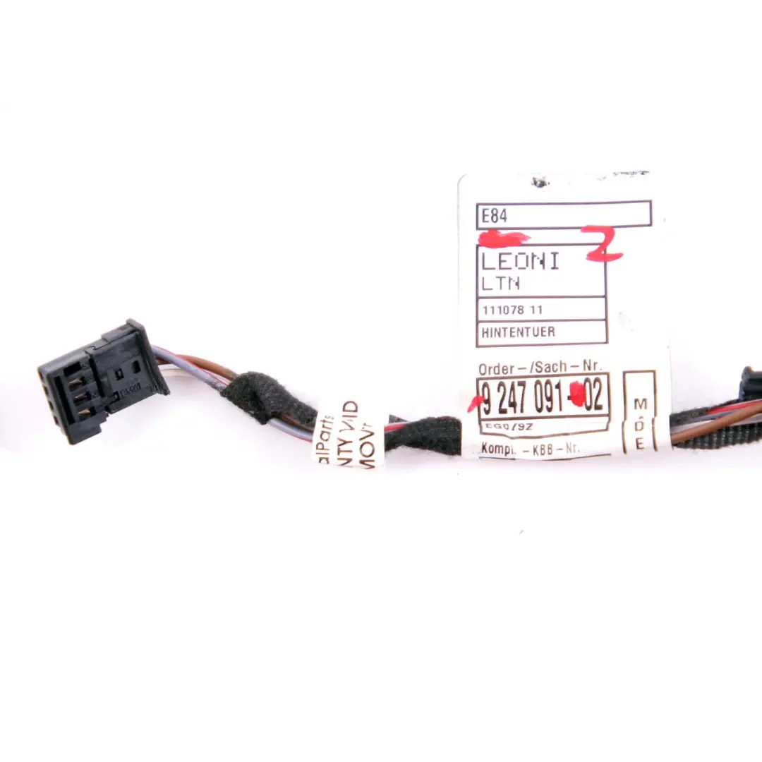 Cableado Loom Set Puerta Trasera Derecha Izquierda para BMW X1 E84 con número de pieza 9247091 BMW X1 E84 Cableado Loom Set Puerta Trasera Derecha Izquierda - SKU 9247091 - Número de pieza 9247091