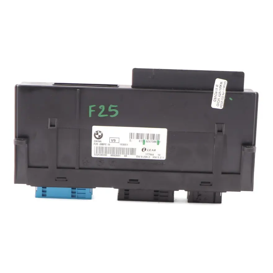 JBBFE III V9 Lear Jonction ECU Module Commande Carrosserie pour BMW X3 F25 à propos du numéro de pièce 9247386 BMW X3 F25 JBBFE III V9 Lear Jonction ECU Module Commande Carrosserie - SKU 9247386 - Numéro de pièce 9247386