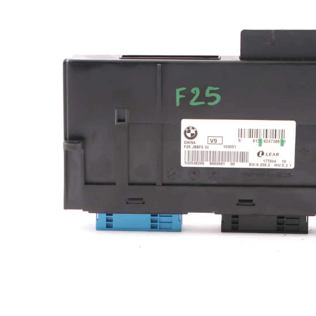 BMW X3 F25 Modulo Controllo Scatola Di Giunzione ECU JBBFE III V9 Lear - SKU 9247386 - Numero di parte 9247386