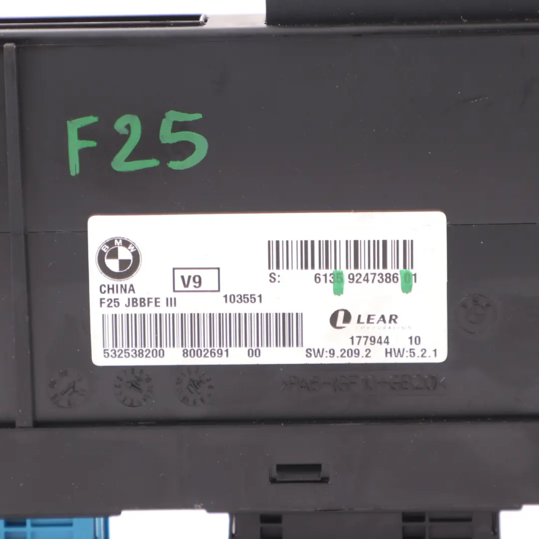 BMW X3 F25 Moduł Sterowanik Komfortu ECU JBBFE III V9 Lear - SKU 9247386 - Numer Części 9247386