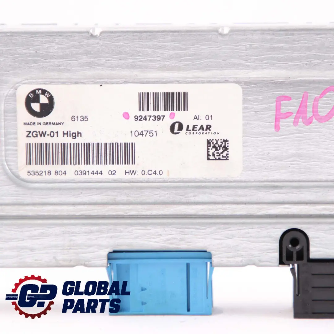  Unidad Control Carrocería BMW F10 F11 Módulo ZGW-01 Puerta Central Alta - SKU 9247397 - Número de pieza 9247397