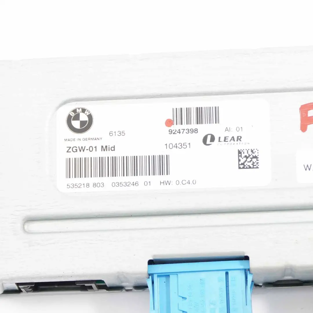  Body Control Unit BMW F01 F10 F11 F12 Módulo ZGW-01 Centro Gateway - SKU 9247398 - Número de pieza 9247398