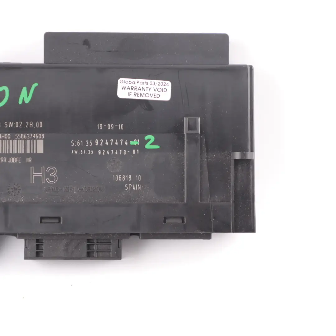 BMW E90 LCI ECU Body Control Module H3 Junction Box PL2RR JBBFE IIIR - SKU 9247474-2 - Part number 9247474