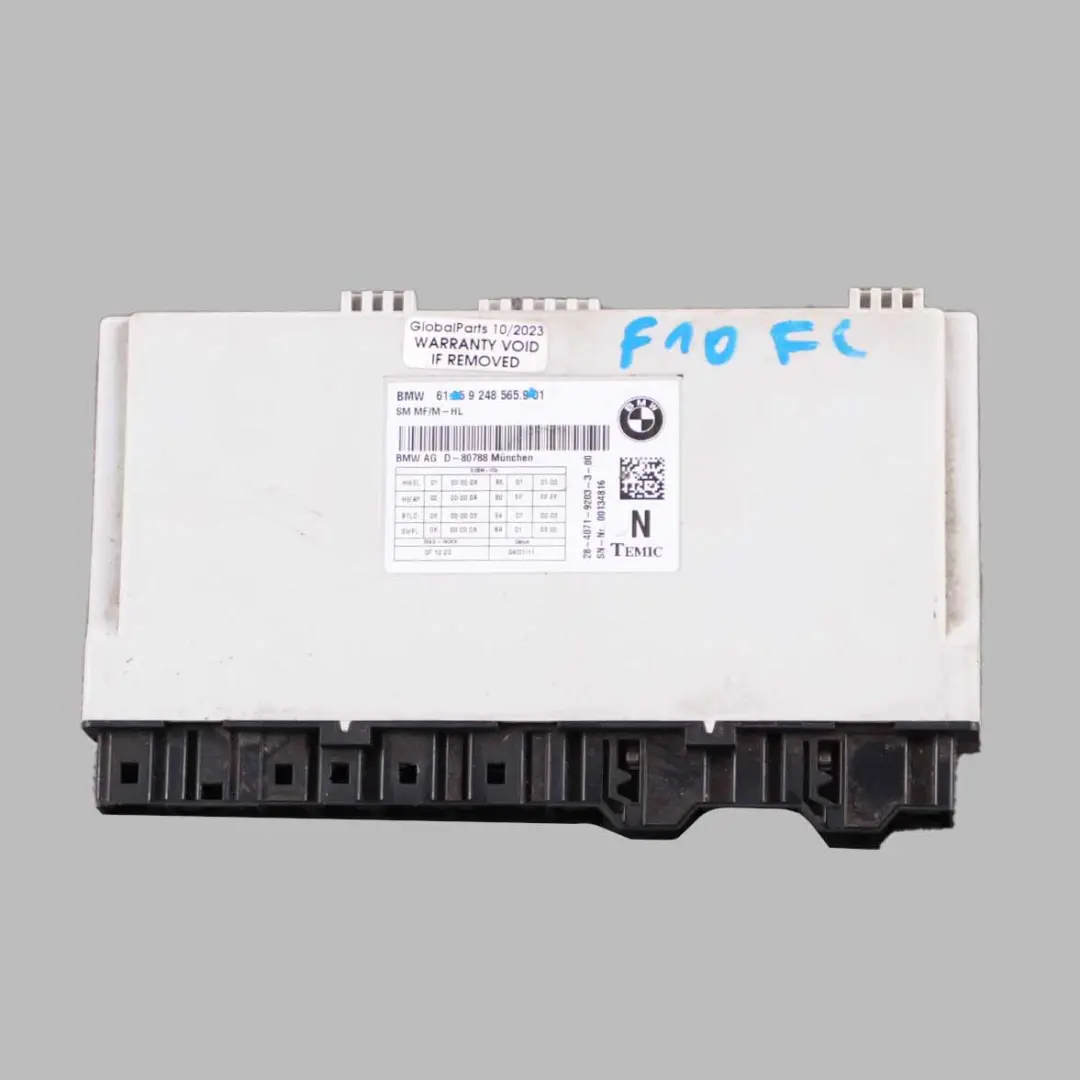  Sitzmodul BMW F10 F11 Vorne Links Steuergerät SM MF/M - HL - SKU 9248565 - Teilenummer 9248565