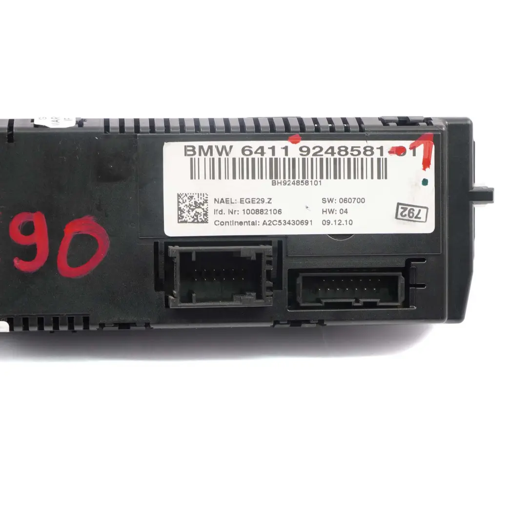 BMW 1 3 er E81 E87 E90 LCI E91 E92 Bedienteil Klimaautomatik - SKU 9248581-1 - Teilenummer 9248581