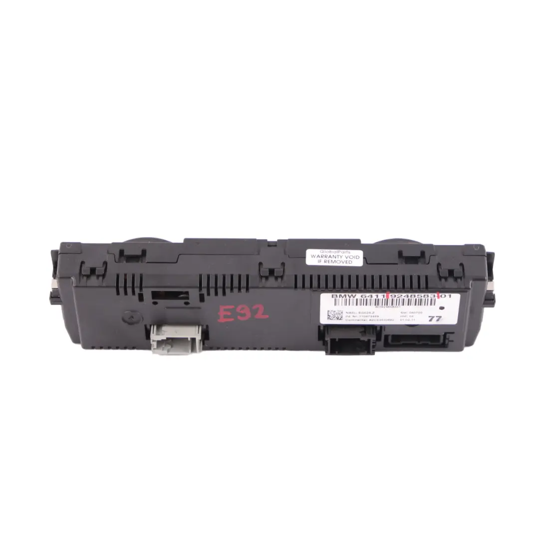 BMW E92 E93 Control Aire Acondicionado Automático Panel Cromo Pearlgrey - SKU 9248583 - Número de pieza 9248583