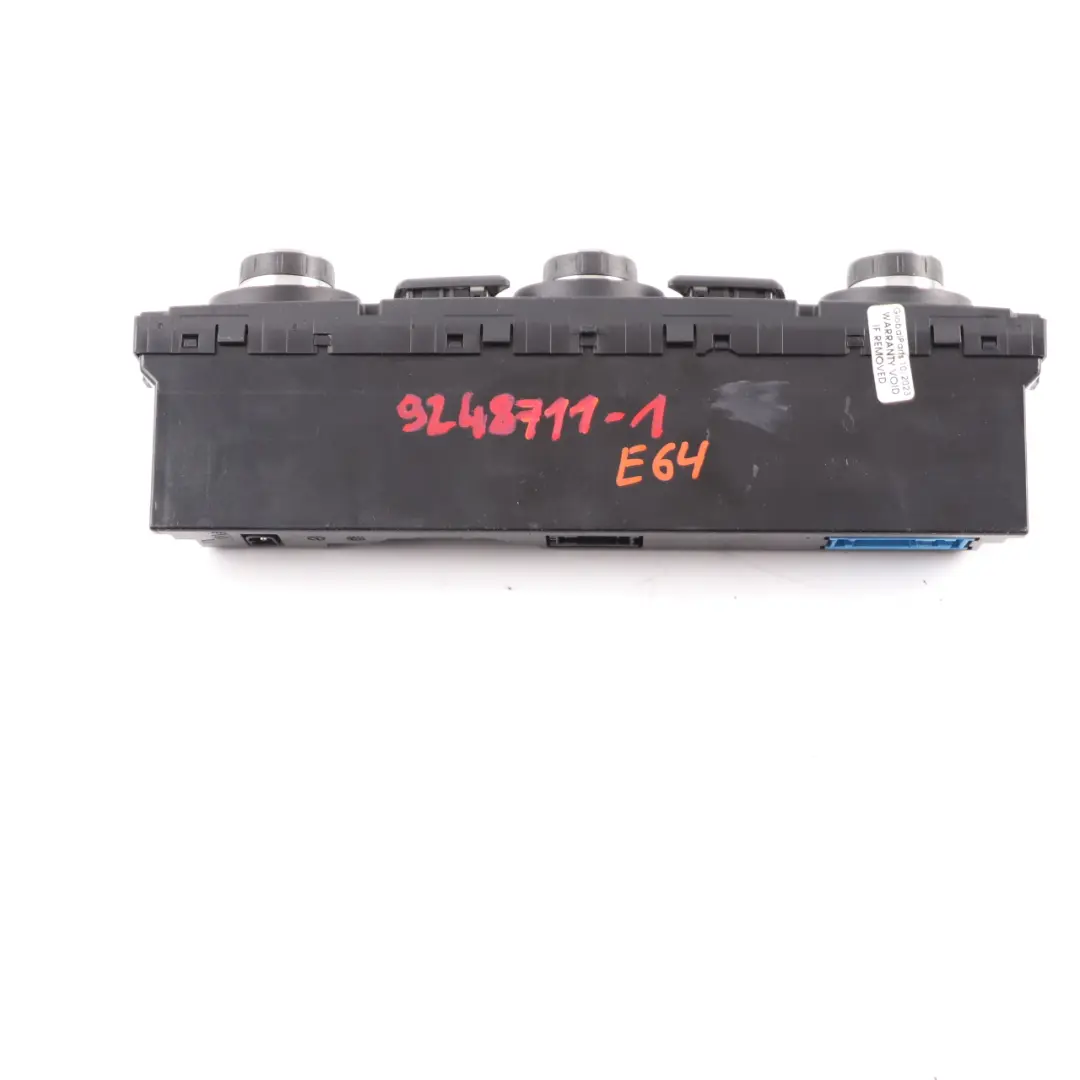 Climate Control BMW E63 E64 LCI Automatic Air Conditioning A/C Panel to with Part number 9248711 Climate Control BMW E63 E64 LCI Automatic Air Conditioning A/C Panel - SKU 9248711-1 - Part number 9248711