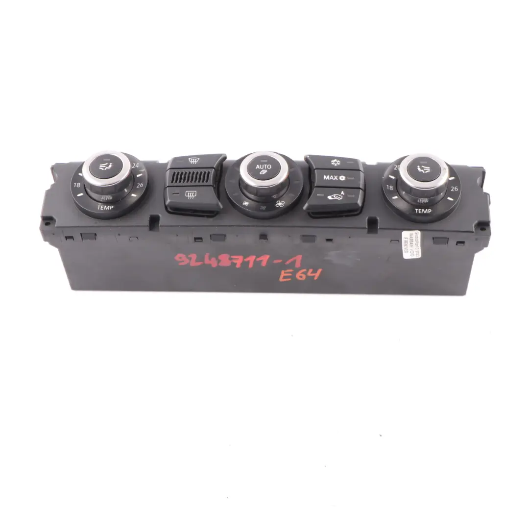 Control Unit Automatic Air Conditioning A/C High to BMW 6 E63 E64 LCI with Part number 9248711 BMW 6 E63 E64 LCI Control Unit Automatic Air Conditioning A/C High - SKU 9248711 - Part number 9248711