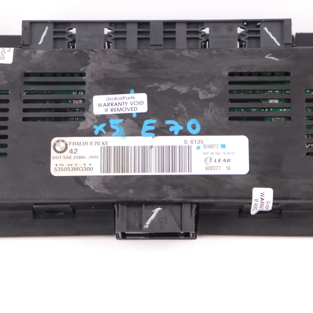 BMW X5 E70 LCI Luz Módulo Módulo Footwell FRM3R Lear ECU Unidad - SKU 9249073 - Número de pieza 9249073